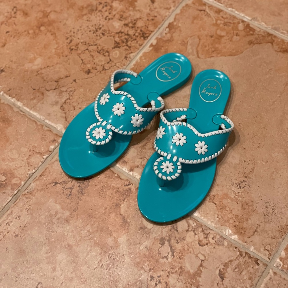 Teal/aqua women’s Jack Rogers size 8